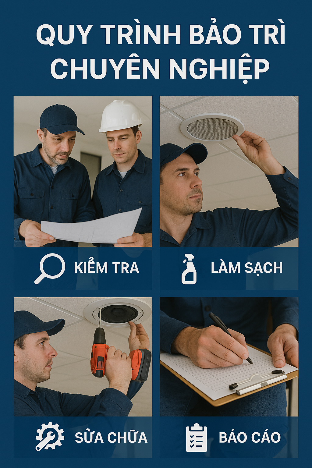 Dịch Vụ Bảo Trì Loa Âm Trần Cho Văn Phòng và Khách Sạn 3 quy trinh