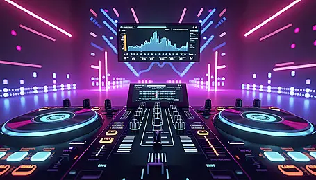 Hệ Thống Ánh Sáng Bar Theo Nhạc Là Gì? 3 pngtree cyberpunk nightclub interface with audio visualizer hud image 17470775