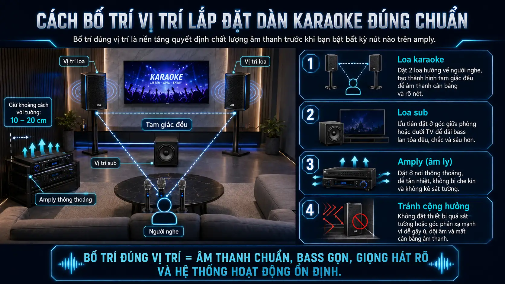 Cach Bo Tri Vi Tri Lap Dat Dan Karaoke Dung Chuan La Nhu The Nao