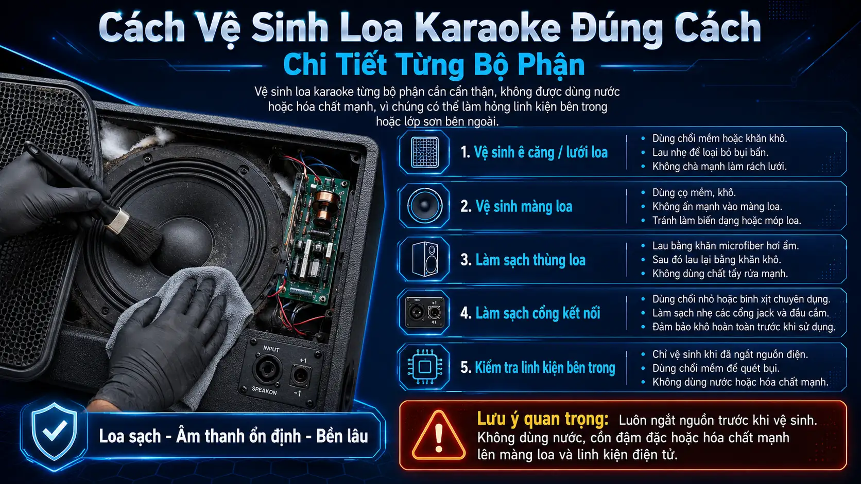 Cach Ve Sinh Loa Karaoke Dung Cach Chi Tiet Tung Bo Phan