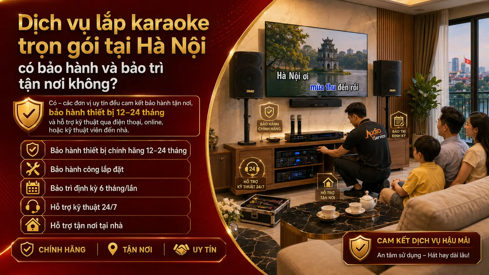 Dich vu lap karaoke tron goi tai Ha Noi co bao hanh va bao tri tan noi khong