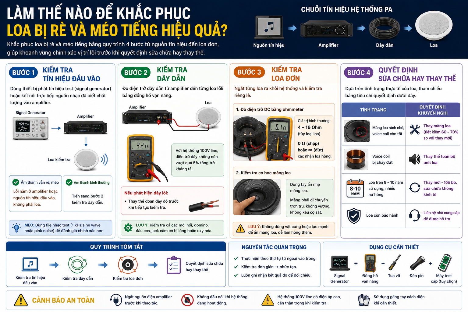 Lam the nao de khac phuc loa bi re va meo tieng hieu qua