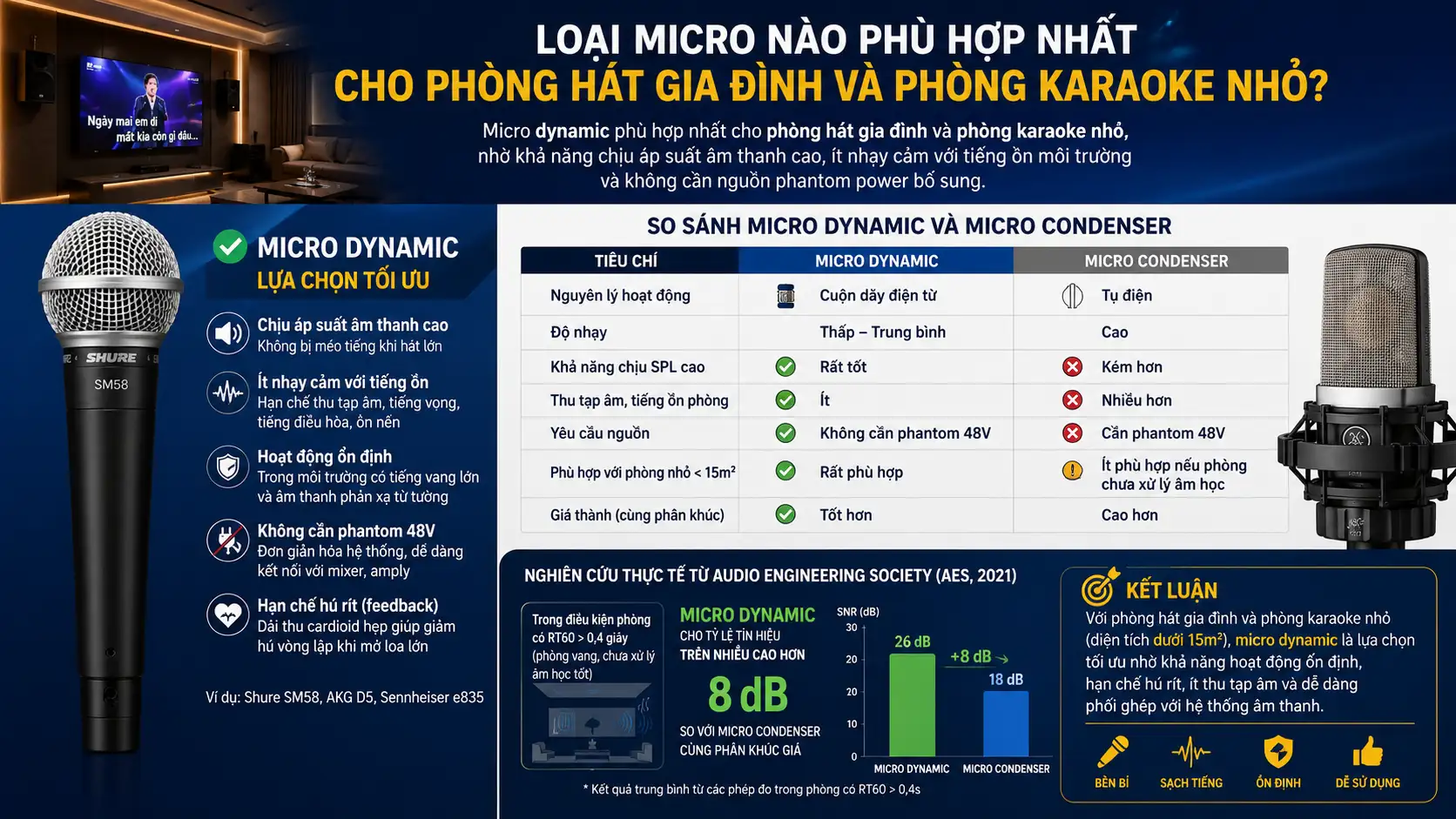 10 Cách Cải Thiện Âm Thanh Phòng Hát Không Cần Thay Toàn Bộ Dàn Máy 1 Loai micro nao phu hop nhat cho phong hat gia dinh va phong karaoke nho