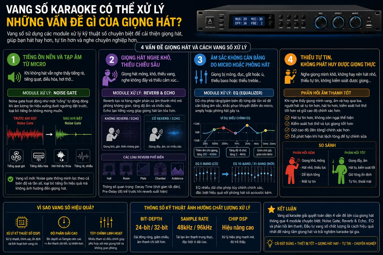 Nâng Cấp Vang Số Karaoke Có Cải Thiện Giọng Hát Không? 2 Vang Số Karaoke Có Thể Xử Lý Những Vấn Đề Gì Của Giọng Hát?