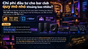 Chi phí đầu tư cho bar club quy mô nhỏ khoảng bao nhiêu?
