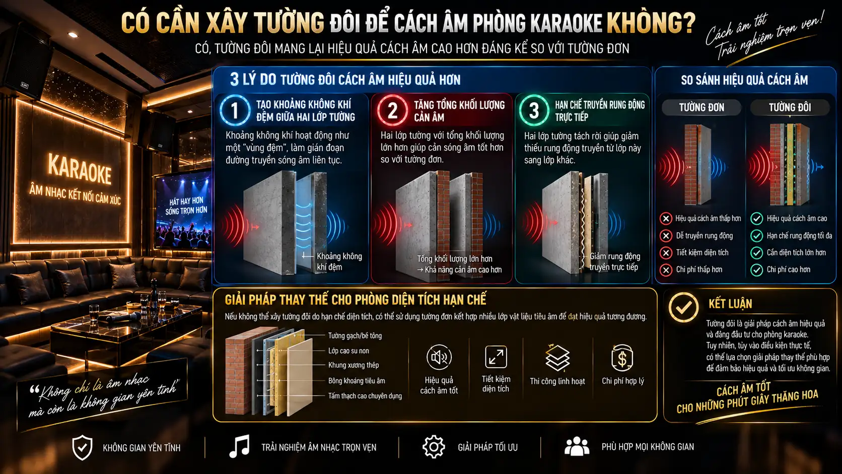 Có Cần Xây Tường Đôi Để Cách Âm Phòng Karaoke Không?